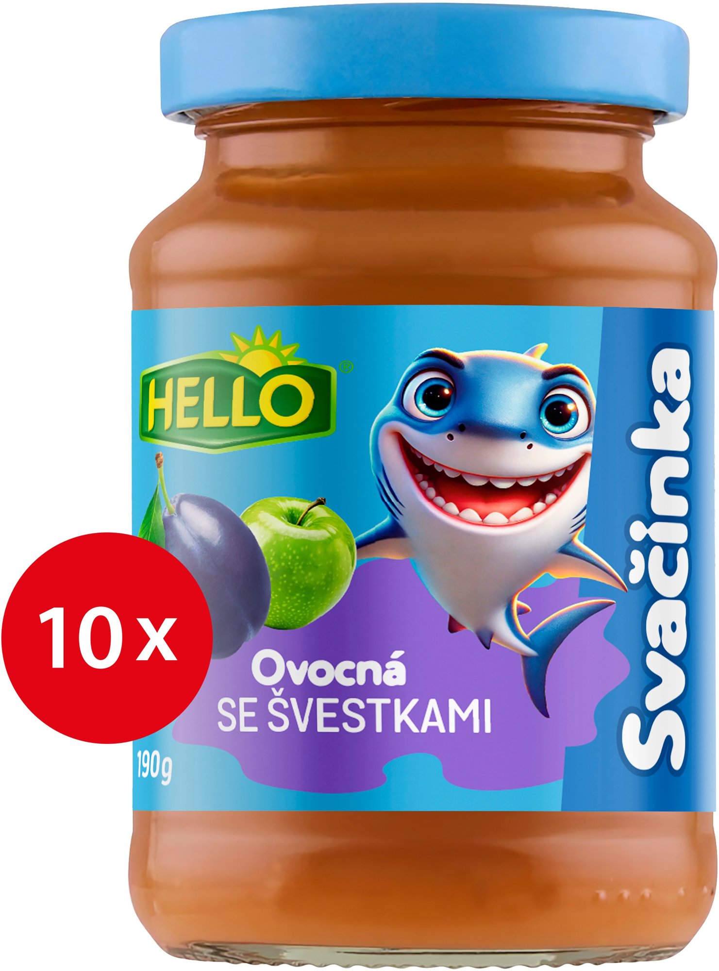 HELLO ovocná přesnídávka se švestkami 10× 190 g Příkrm