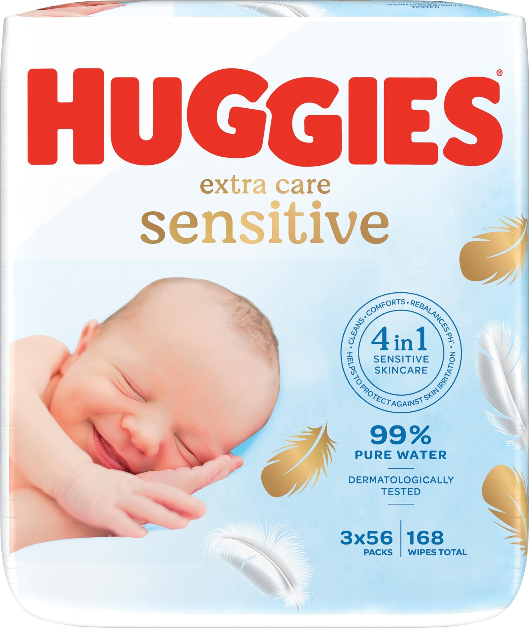 HUGGIES Extra Care Triplo - 3 × 56 db Popsitörlő