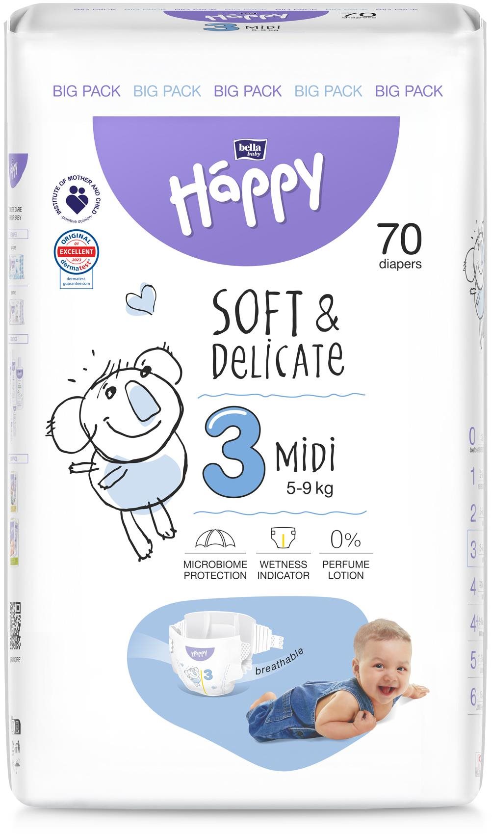 Bella Baby Happy Midi (70 db) Eldobható pelenka