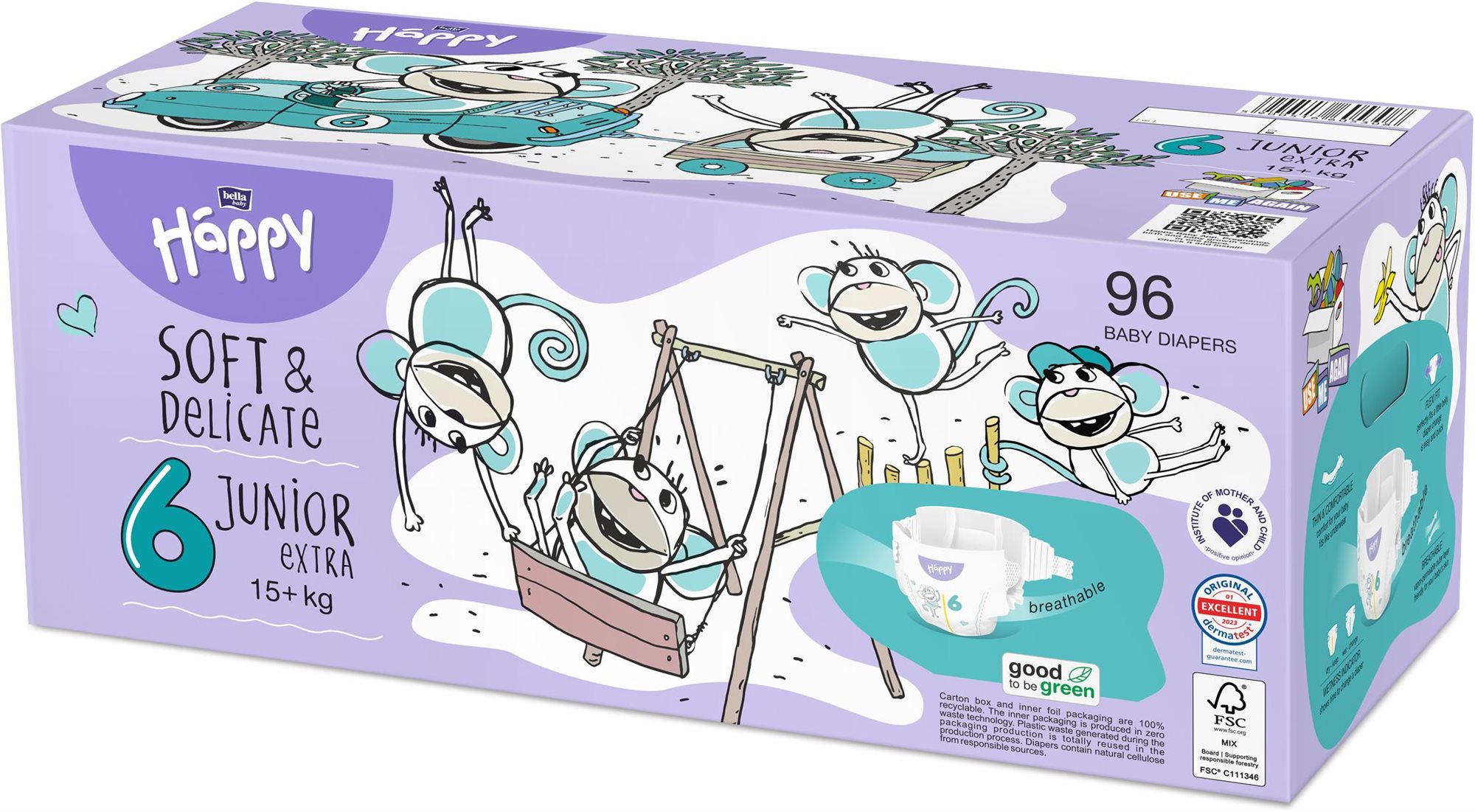 Bella Baby Happy Junior Extra Box (96 db) Eldobható pelenka