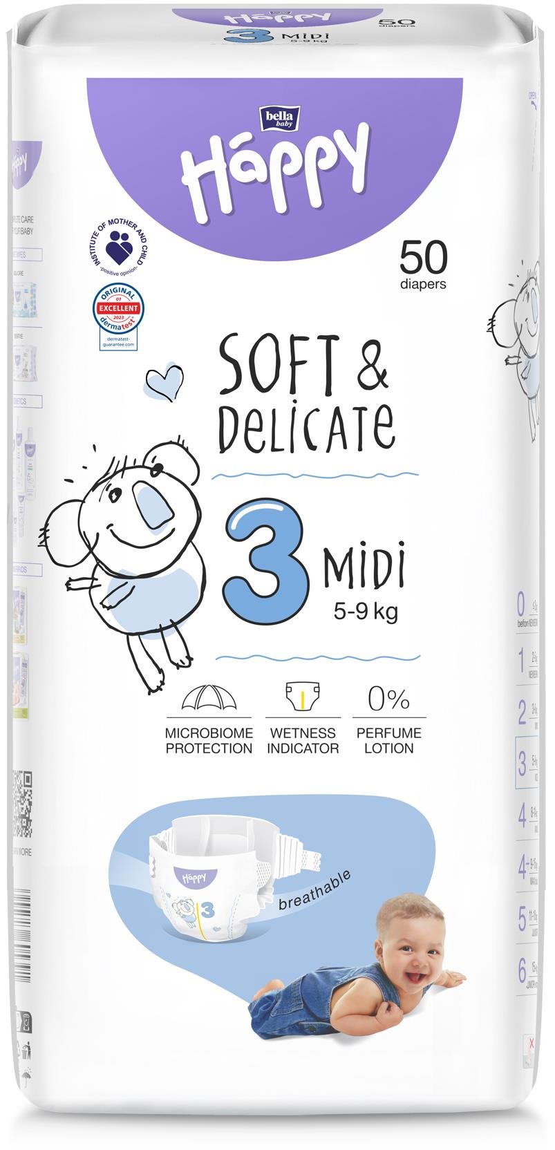 Bella Baby Happy Midi (50 db) Eldobható pelenka