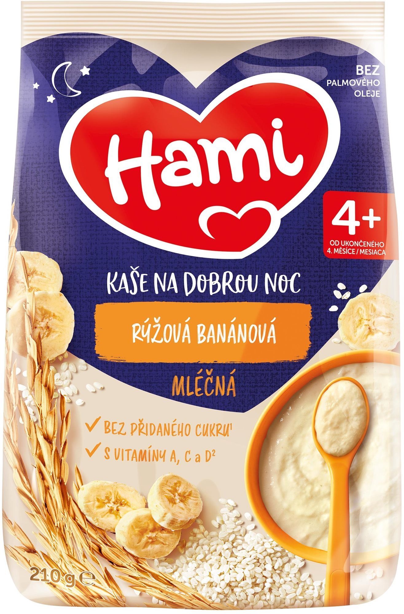 Hami mléčná kaše rýžová banánová 210 g Mléčná kaše