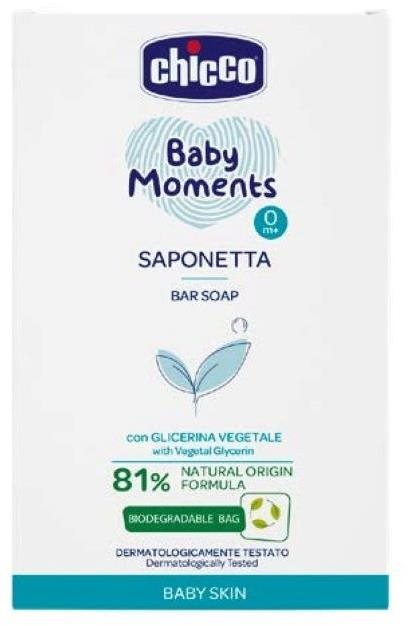 CHICCO Baby Moments mýdlo na ruce s rostlinným glycerínem 100 g...