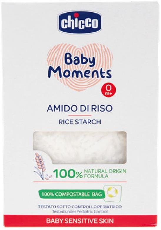 CHICCO Škrob dětský rýžový do koupele Baby Moments Sensitive 250 g...