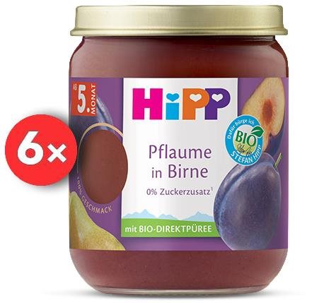 HiPP BIO SUPEROVOCIE Hrušky a slivky od uk. 4. – 6. mesiaca, 6× 160...