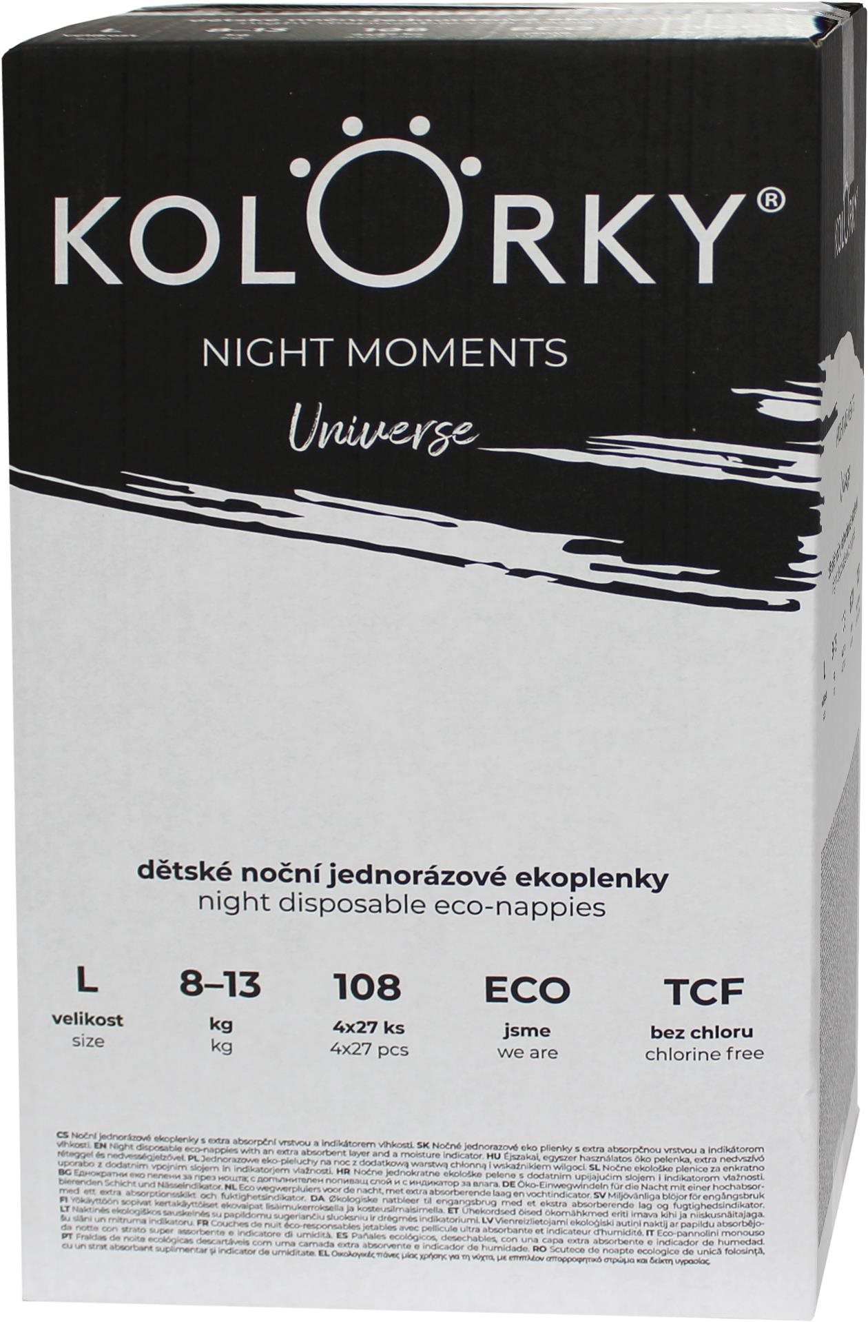 KOLORKY NIGHT MOMENTS Universe pelenka, L méret (108 db) Öko pelenka