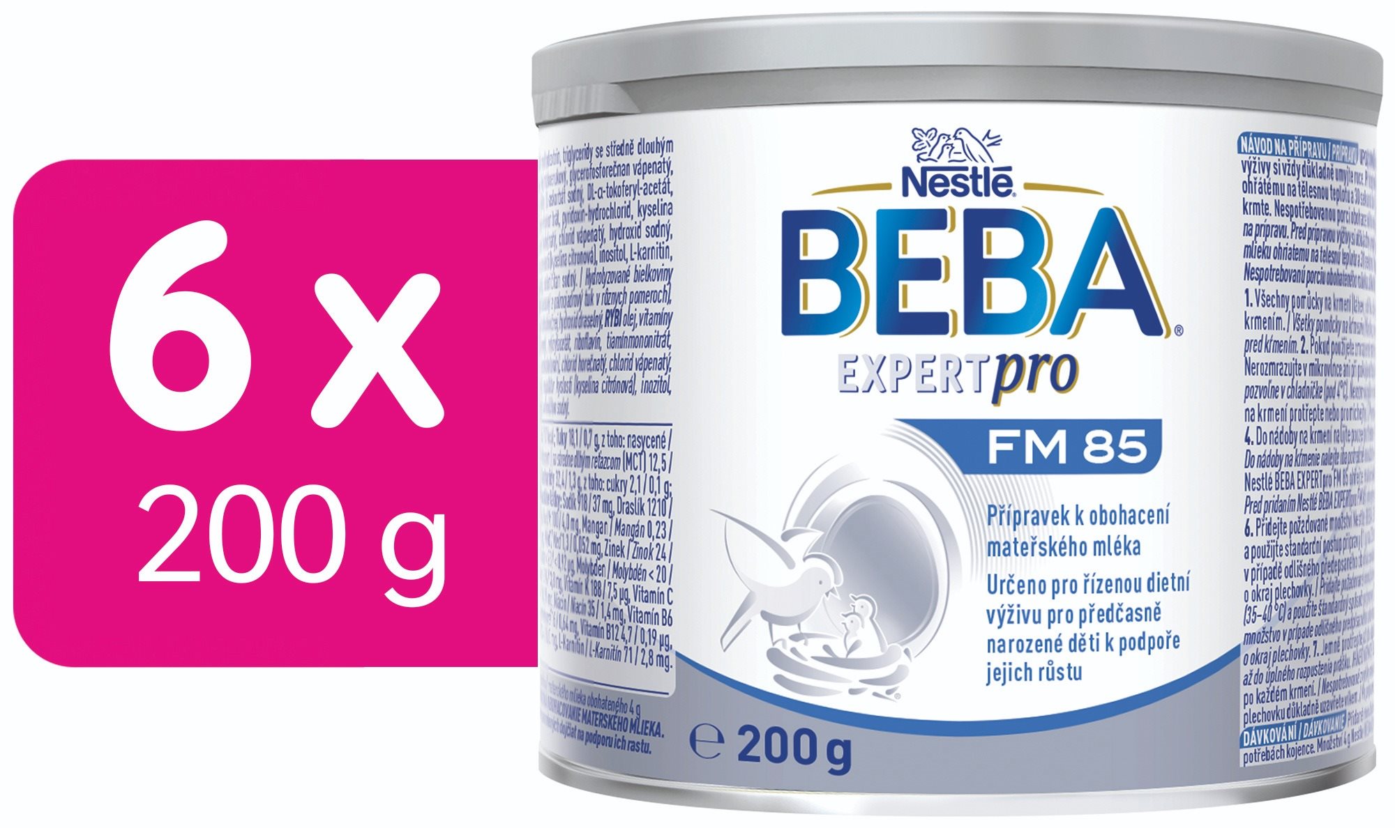 BEBA FM 85 přípravek k obohacení mateřského mléka, 6× 200 g...