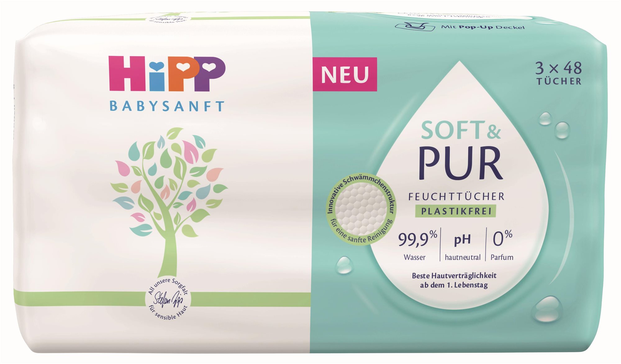 HiPP Babysanft Soft &Pur (3×48 db) Popsitörlő