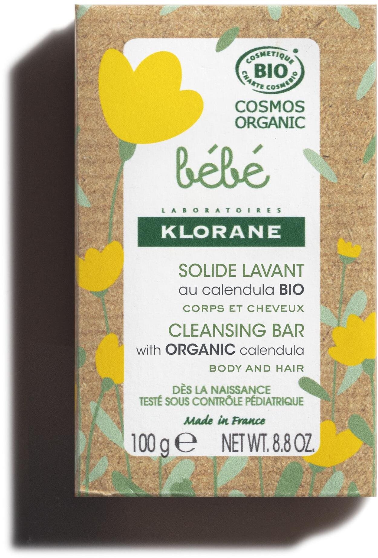 KLORANE Bébé Jemné mýdlo s Bio měsíčkem 100 g Tuhé mýdlo