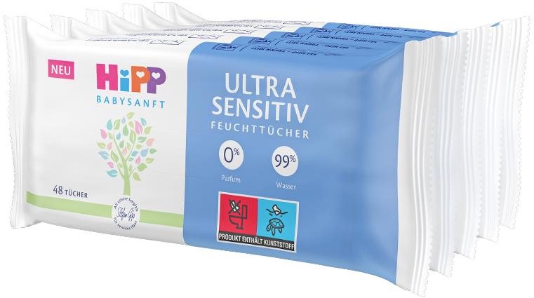 HiPP Babysanft Ultra Sensitiv (5× 48 ks) Dětské vlhčené ubrousky