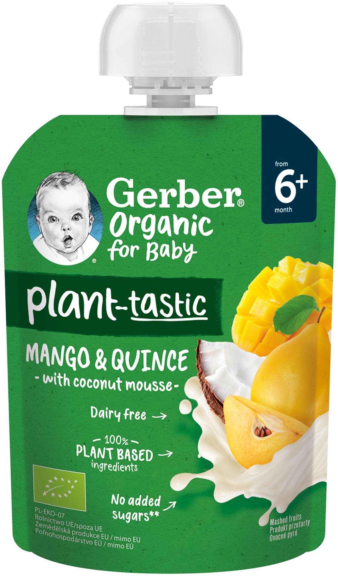 GERBER Organic kapsička mango a dule s kokosovým mliekom 80 g...