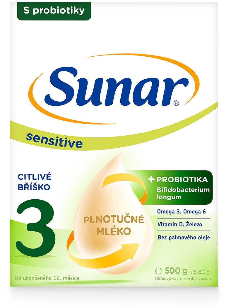 Sunar Sensitive 3 batolecí mléko, 500 g Kojenecké mléko