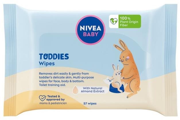 NIVEA Toddies Wipes 57 db Popsitörlő