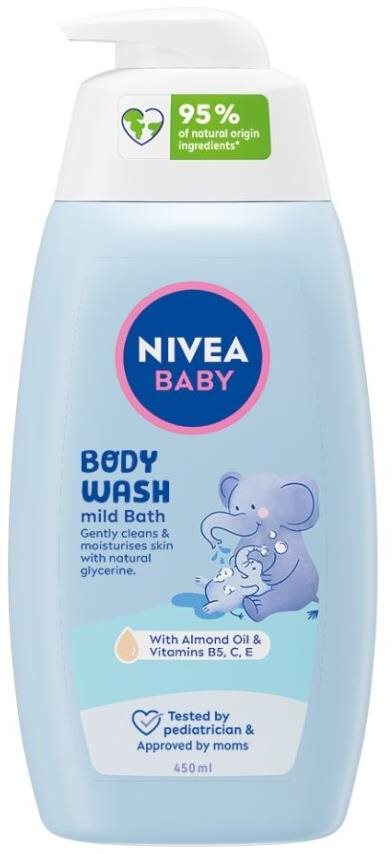 NIVEA Baby tusfürdő gyengéd fürdéshez 450 ml Gyerek tusfürdő