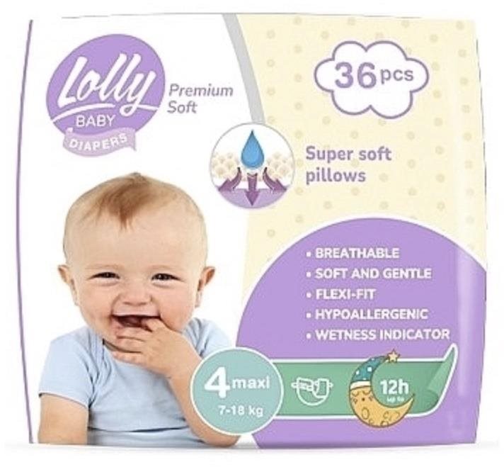 LOLLY BABY Premium soft 4-es méret (36 db) Eldobható pelenka