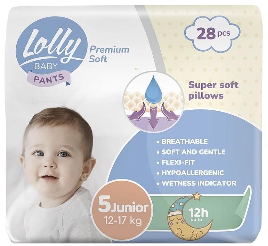 LOLLY BABY Pants Premium soft Junior 5-ös méret (28 db) Eldobható...