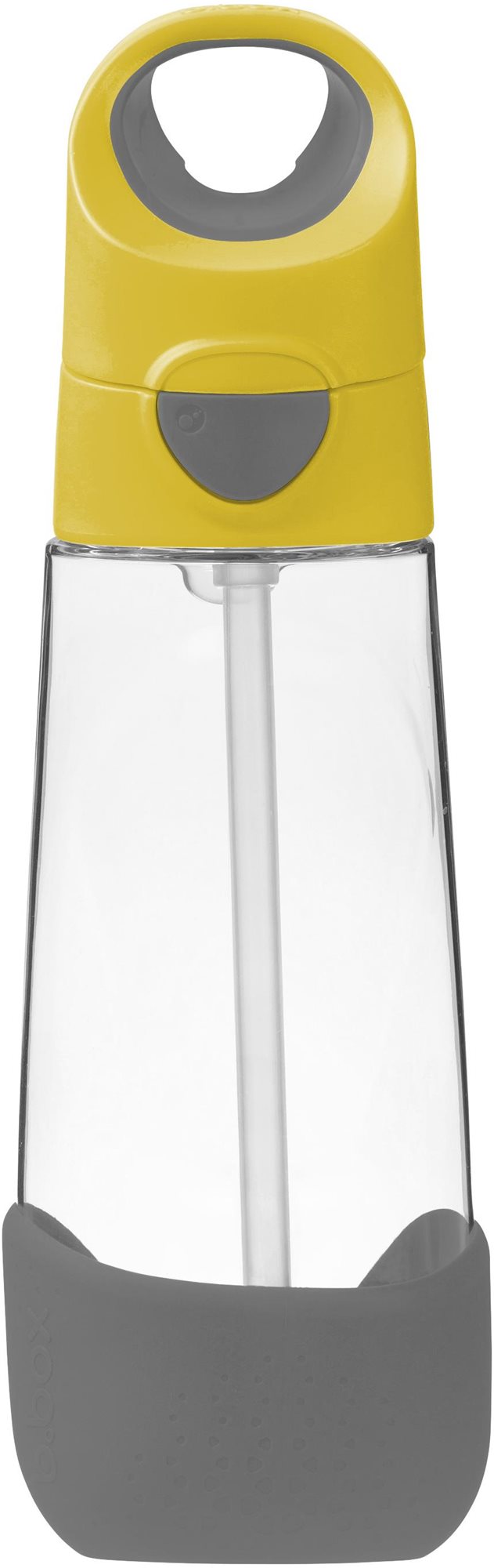 B.Box Fľaša na nápoj so slamkou 600 ml – žltá/sivá Detská fľaša na...