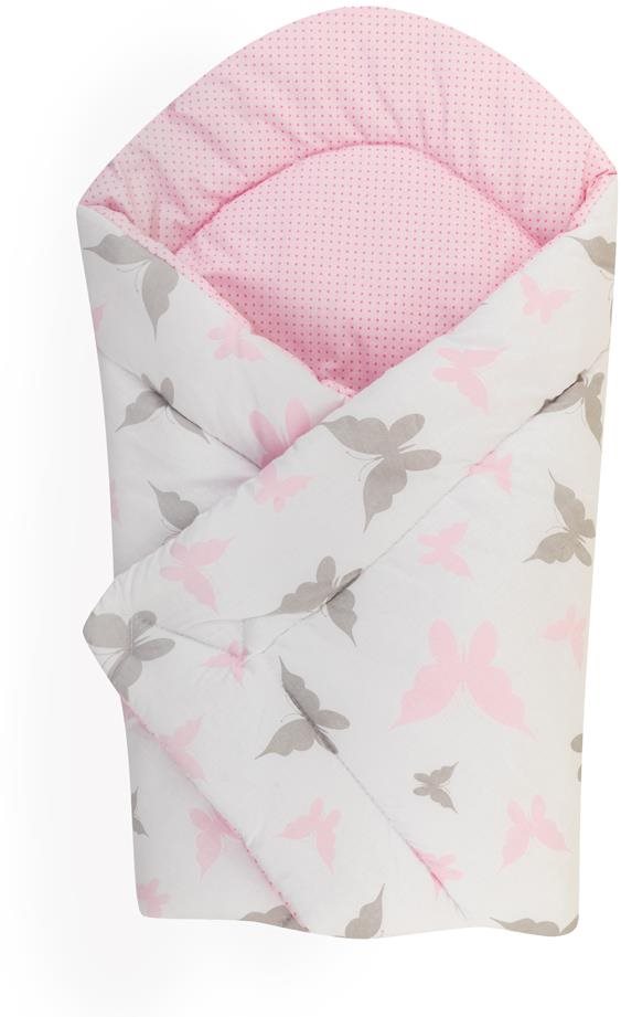 Bomimi Quick wrap puha fordítható pillangók rózsaszínű Pólya
