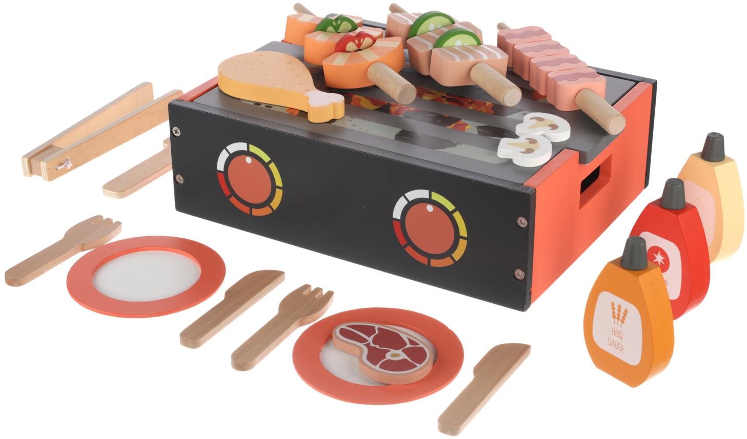 ZOPA Drevený BBQ gril set Gril Potraviny do detskej kuchynky