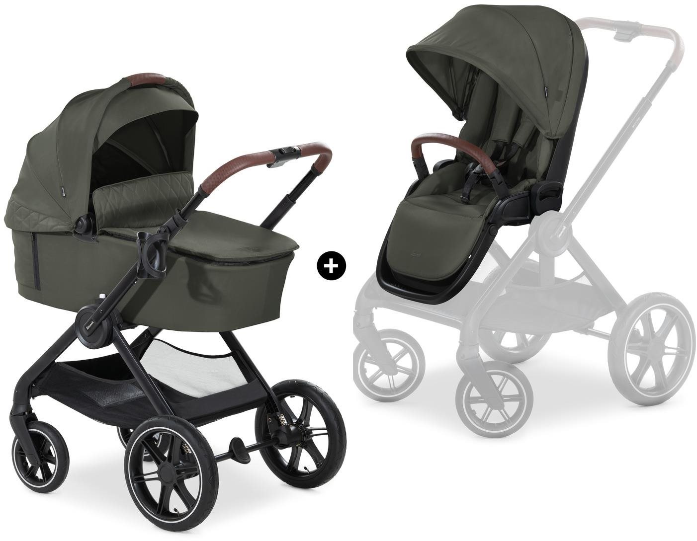 HAUCK 2 az 1-ben babakocsi szett Walk N Care Air Dark Olive Babakocsi