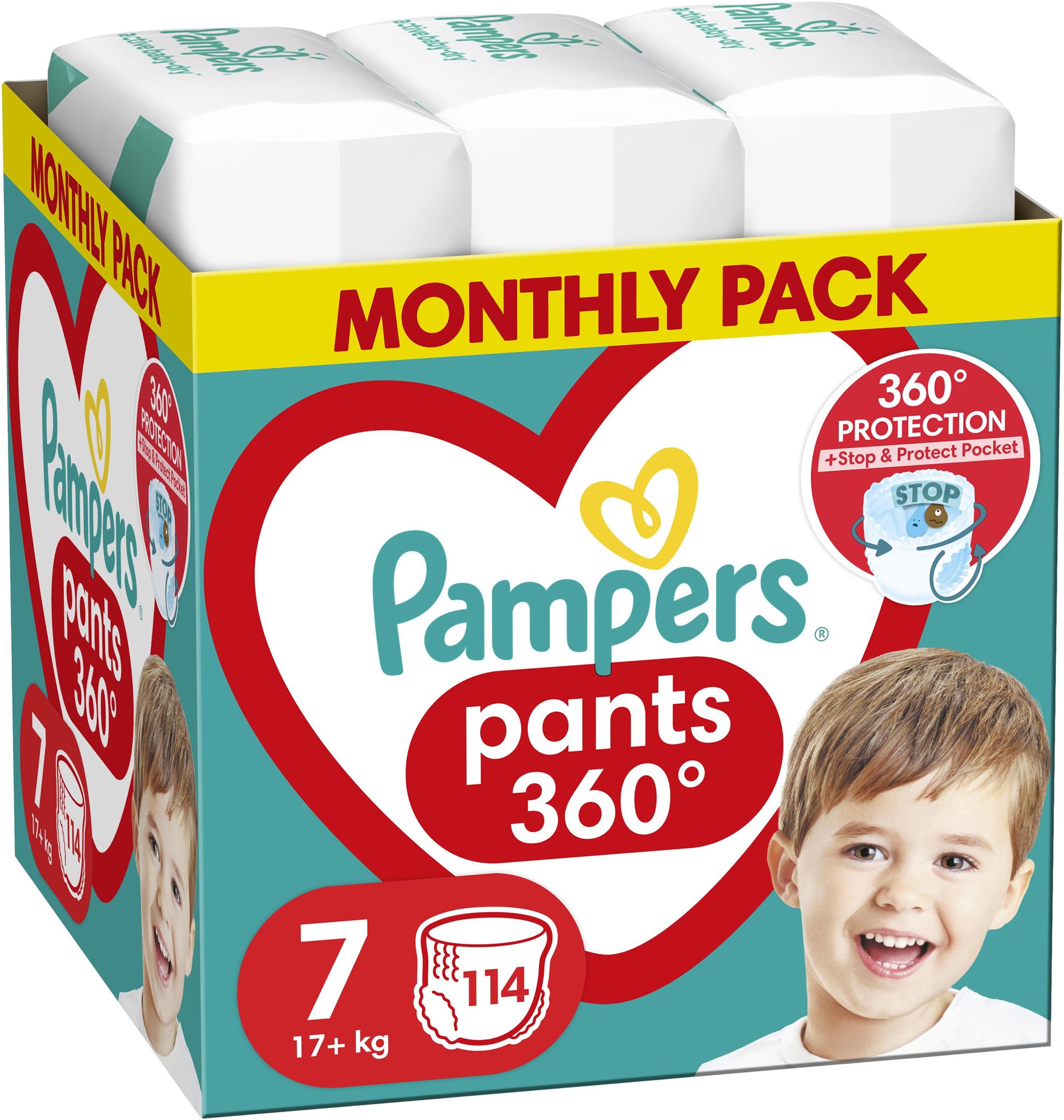 PAMPERS Pants vel. 7 (114 ks) Plenkové kalhotky