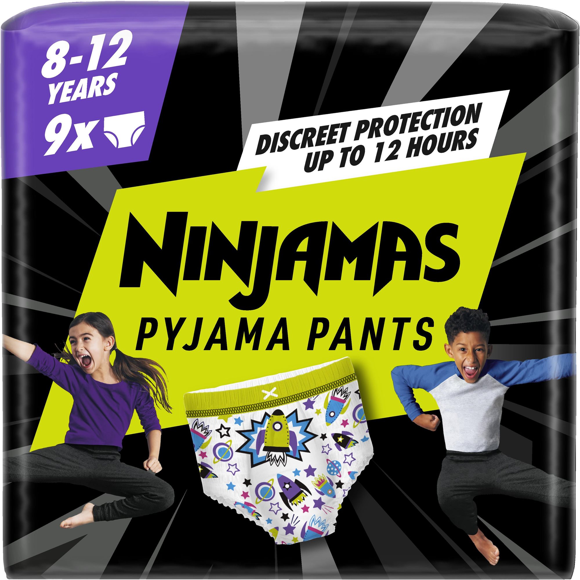 Pampers Ninjamas Pyjama Pants, űrhajós, 8-12 év (9 db) Bugyipelenka