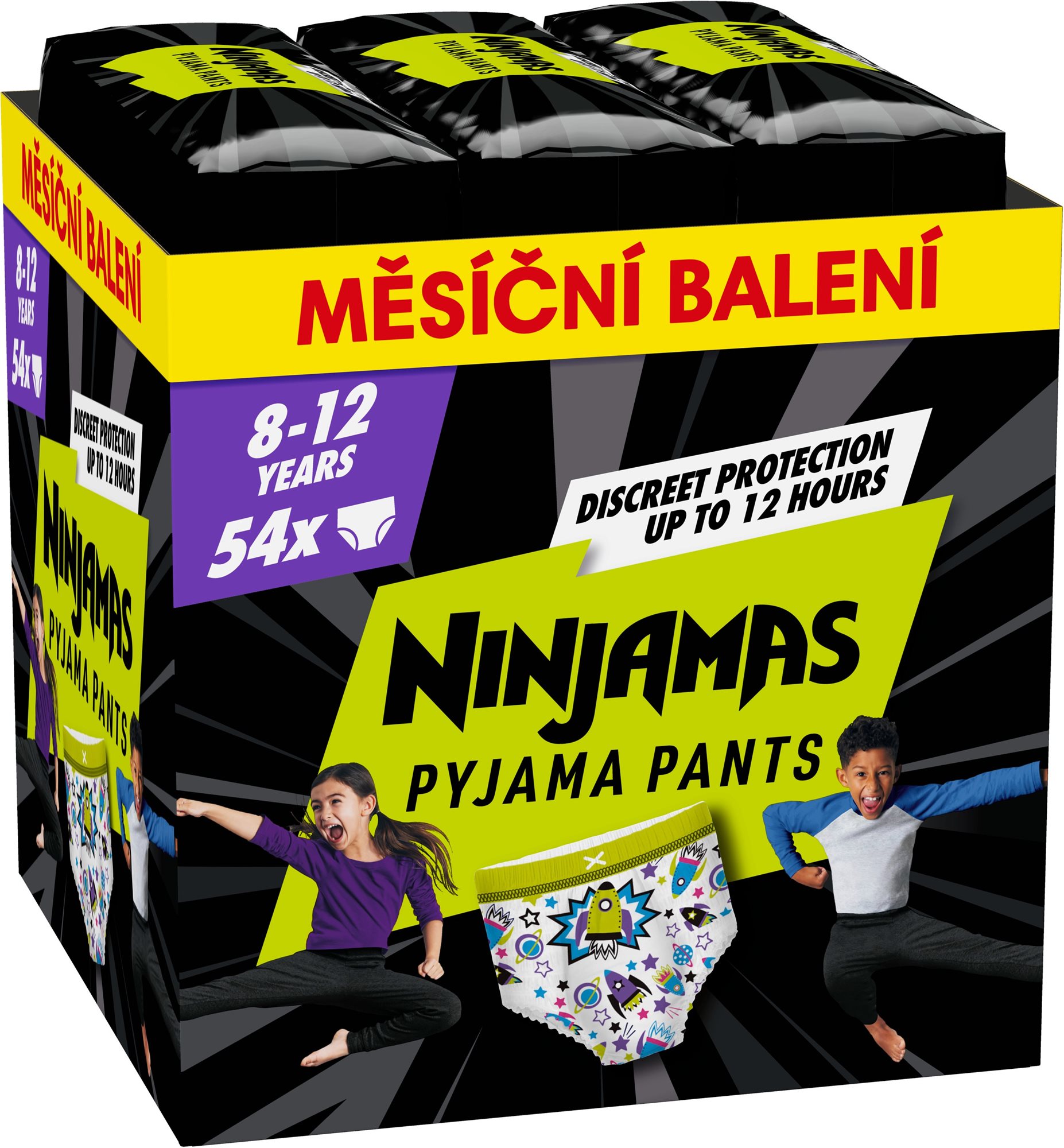 Pampers Ninjamas Pyjama Pants, űrhajós, 8-12 év (54 db) Bugyipelenka