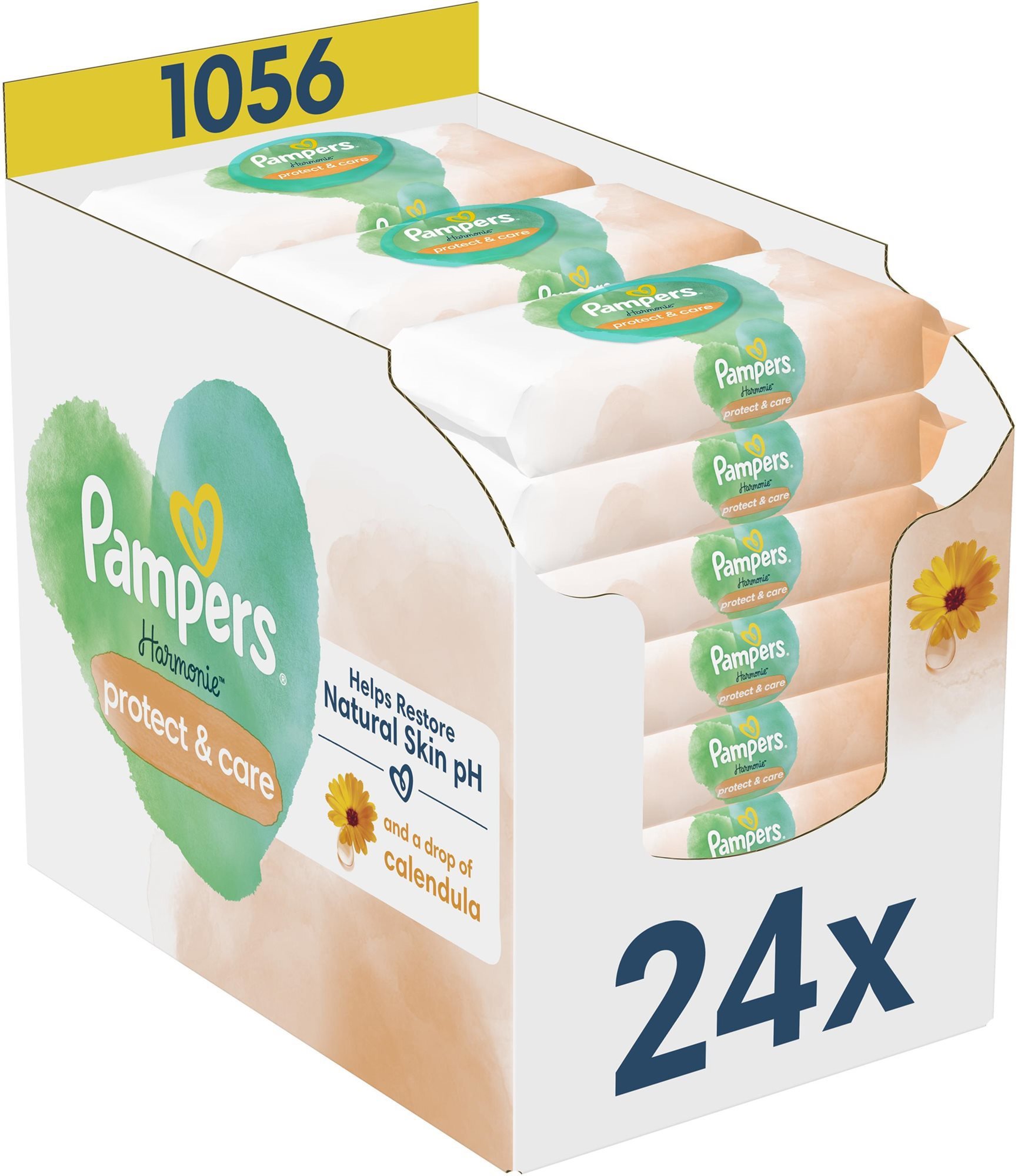 PAMPERS Harmonie Protect & Care 24× 44 ks Dětské vlhčené ubrousky