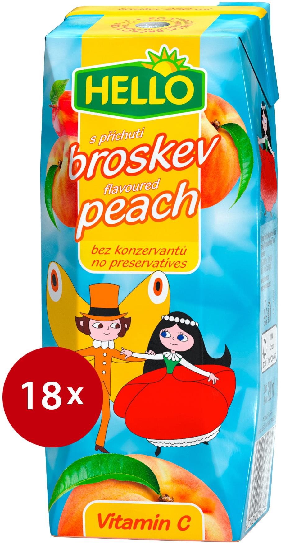 HELLO Mini Broskev 18× 250 ml Nápoj