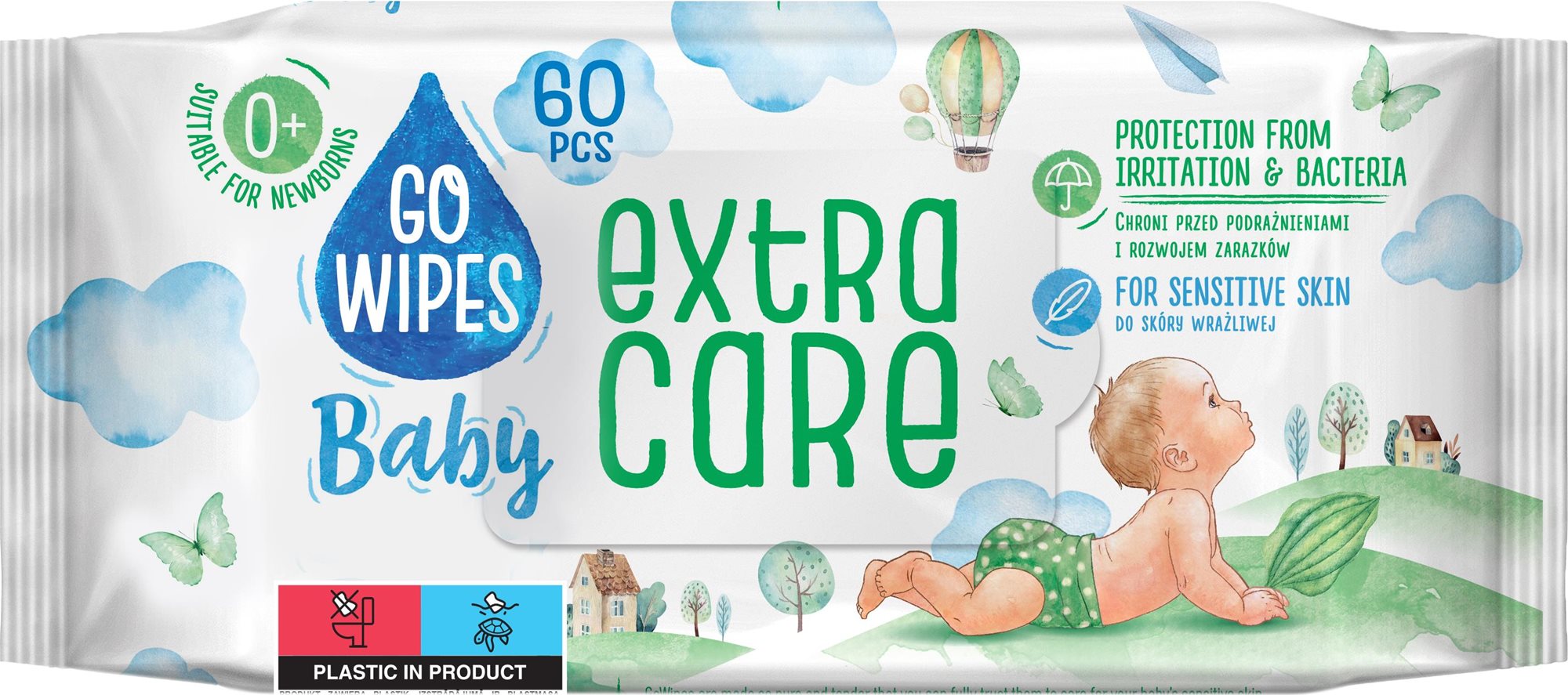 GoWipes Extra care 60 ks Detské vlhčené obrúsky