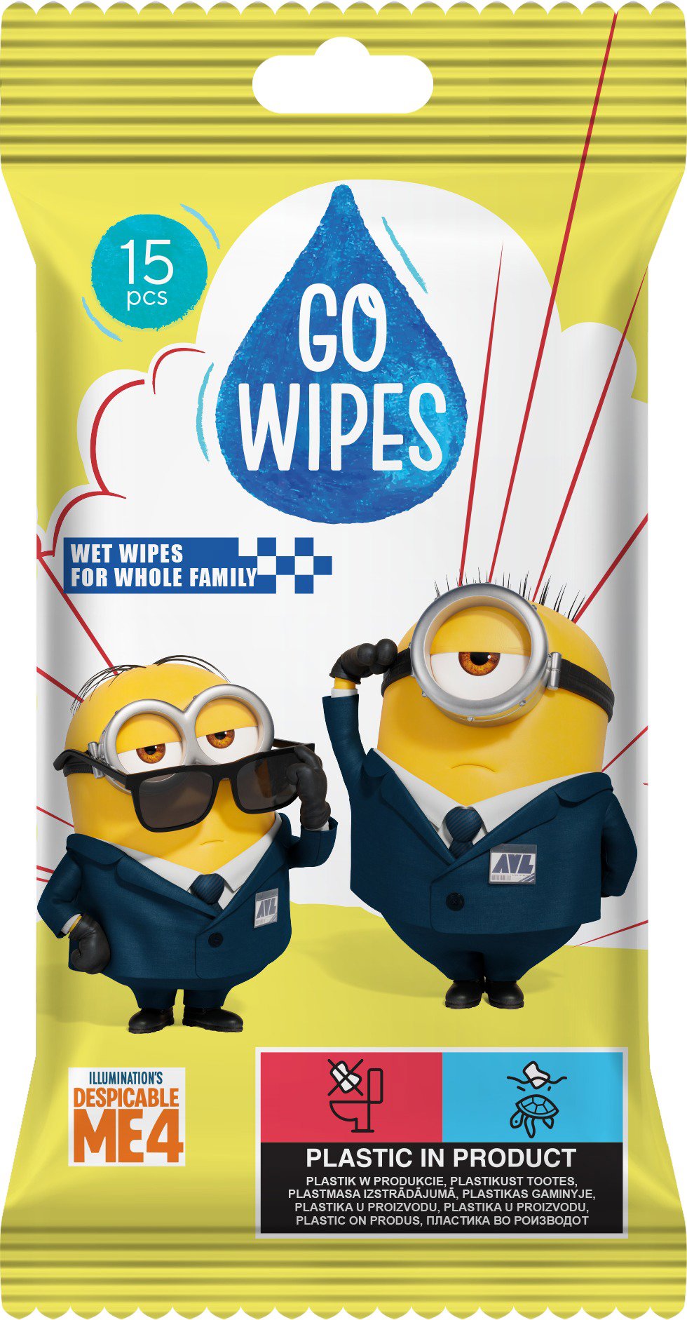 GoWipes vlhčené antibakteriálne obrúsky Mimoň 15 ks Vlhčené obrúsky