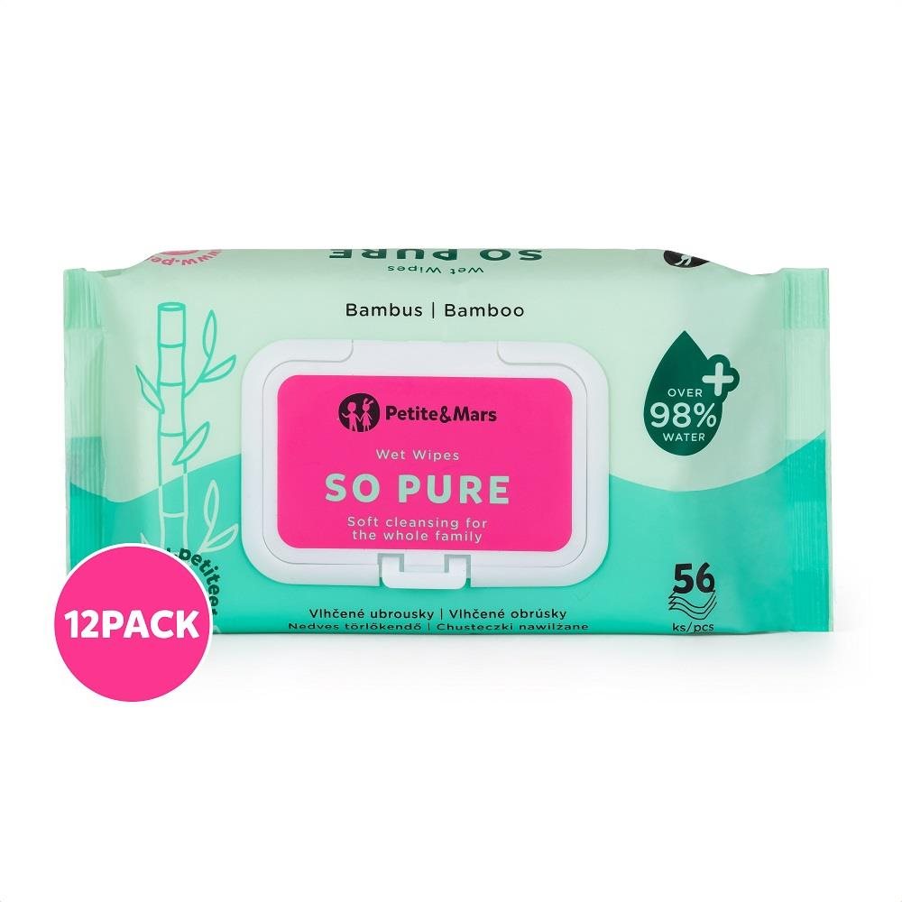 PETITE&MARS So Pure bambusové bioodbouratelné 12 × 56 ks Nedves...