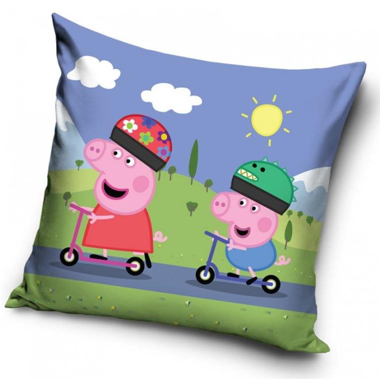 TIPTRADE obliečka na vankúš Prasiatko Peppa na kolobežke, 40 × 40...