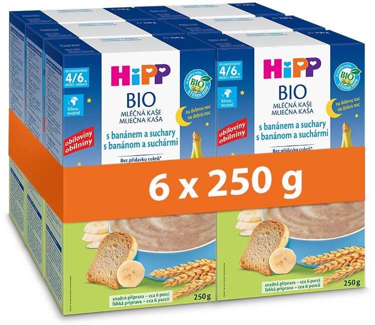 HiPP BIO mléčná kaše na dobrou noc s banánem a suchary od uk. 4.-6....