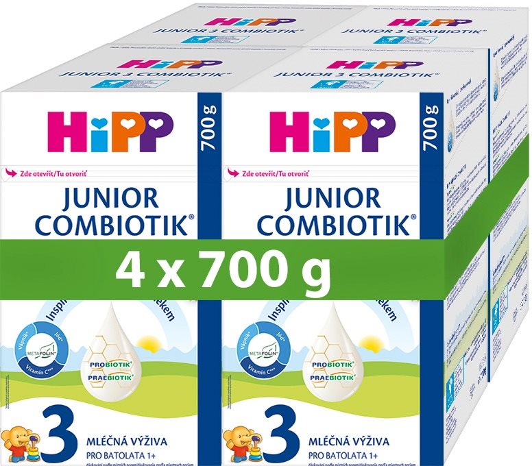 HiPP Junior Combiotik 3, od ukonč. 1. roka, 4× 700 g Dojčenské mlieko