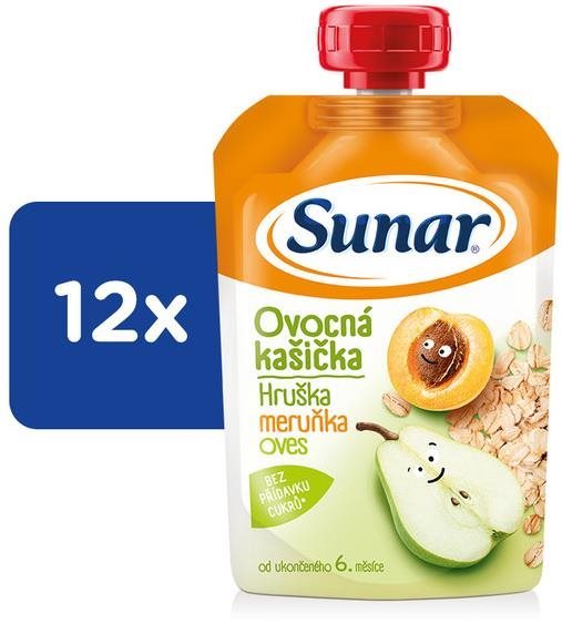 Sunar kašička ovocná kapsička hruška, marhuľa, ovsené vločky 6m+,...