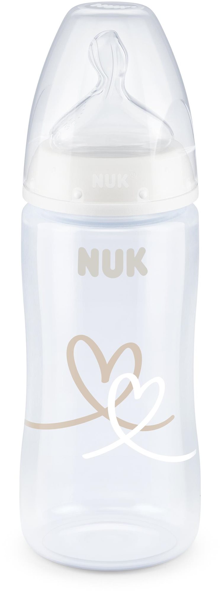 NUK FC+ fľaša s kontrolou teploty 300 ml, biela Dojčenská fľaša