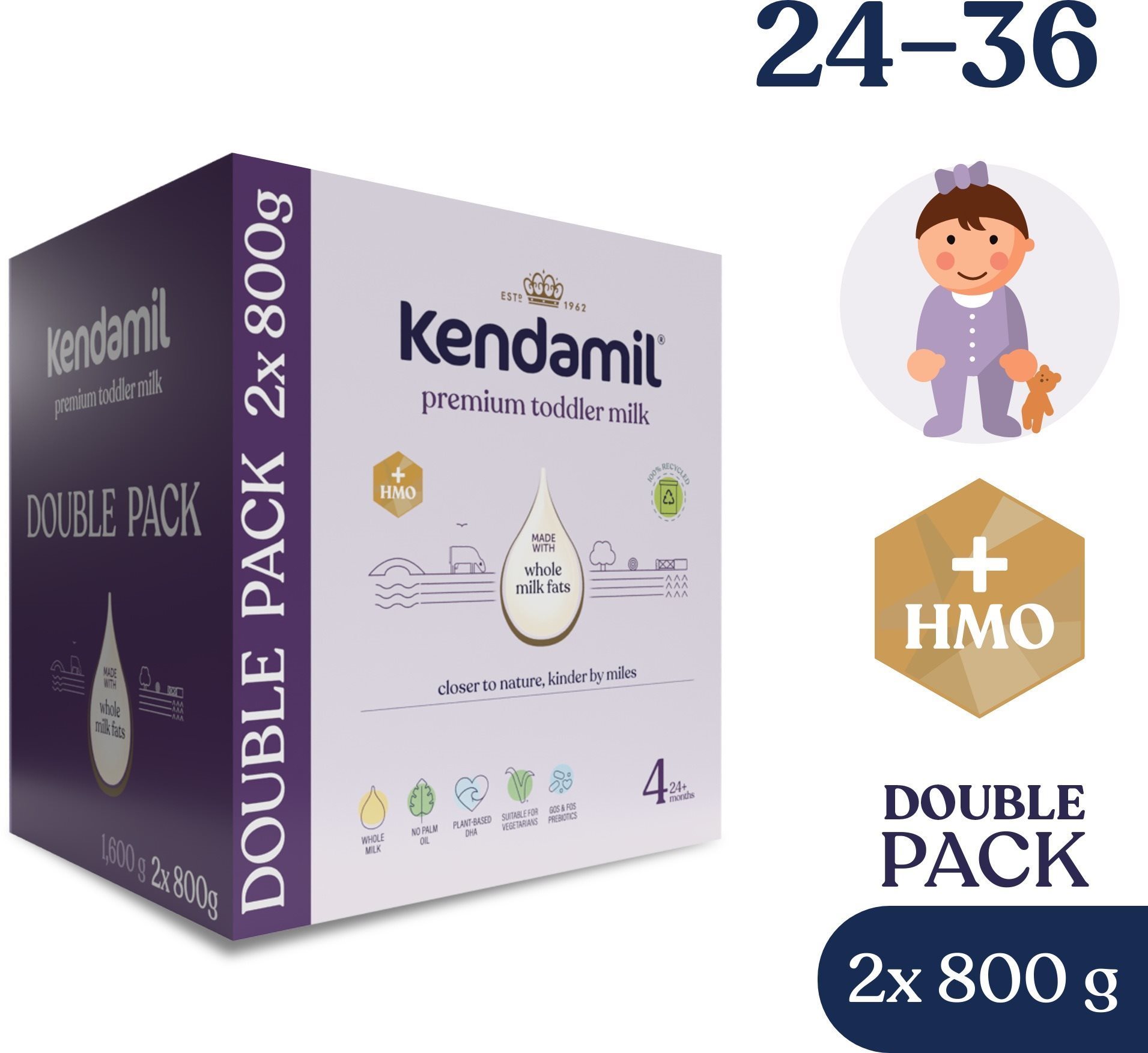Kendamil Premium 4 HMO+ (2× 800 g) Kojenecké mléko