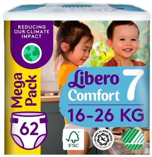 Libero Comfort 7+ Mega Pack (62 ks) 16 – 26 kg Jednorázové pleny