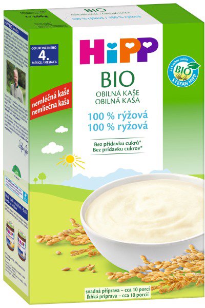 HiPP BIO Obilná kaša 100 % ryžová 200 g Nemliečna kaša