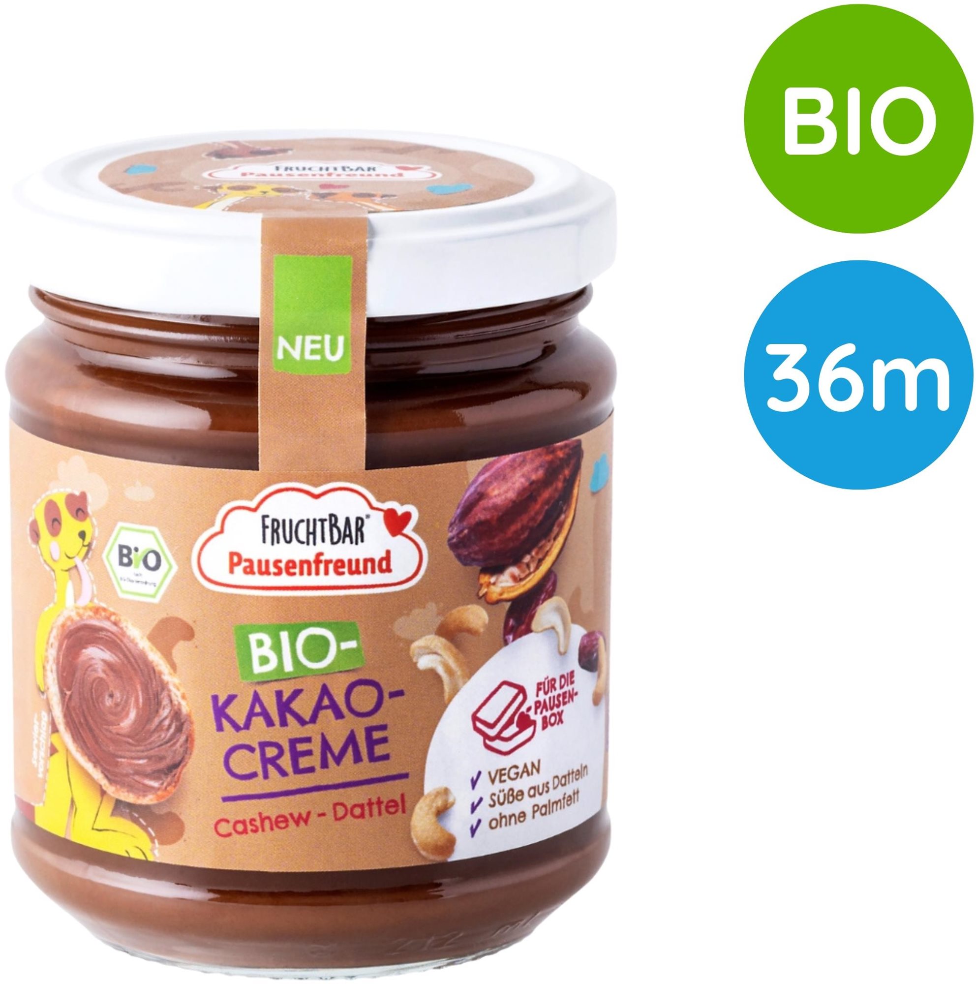 Fruchtbar BIO pomazánka kešu, datle, kakao 180 g Orechový krém