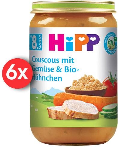 HiPP BIO Kuskus so zeleninou a kuracím mäsom, 6× 220 g Príkrm
