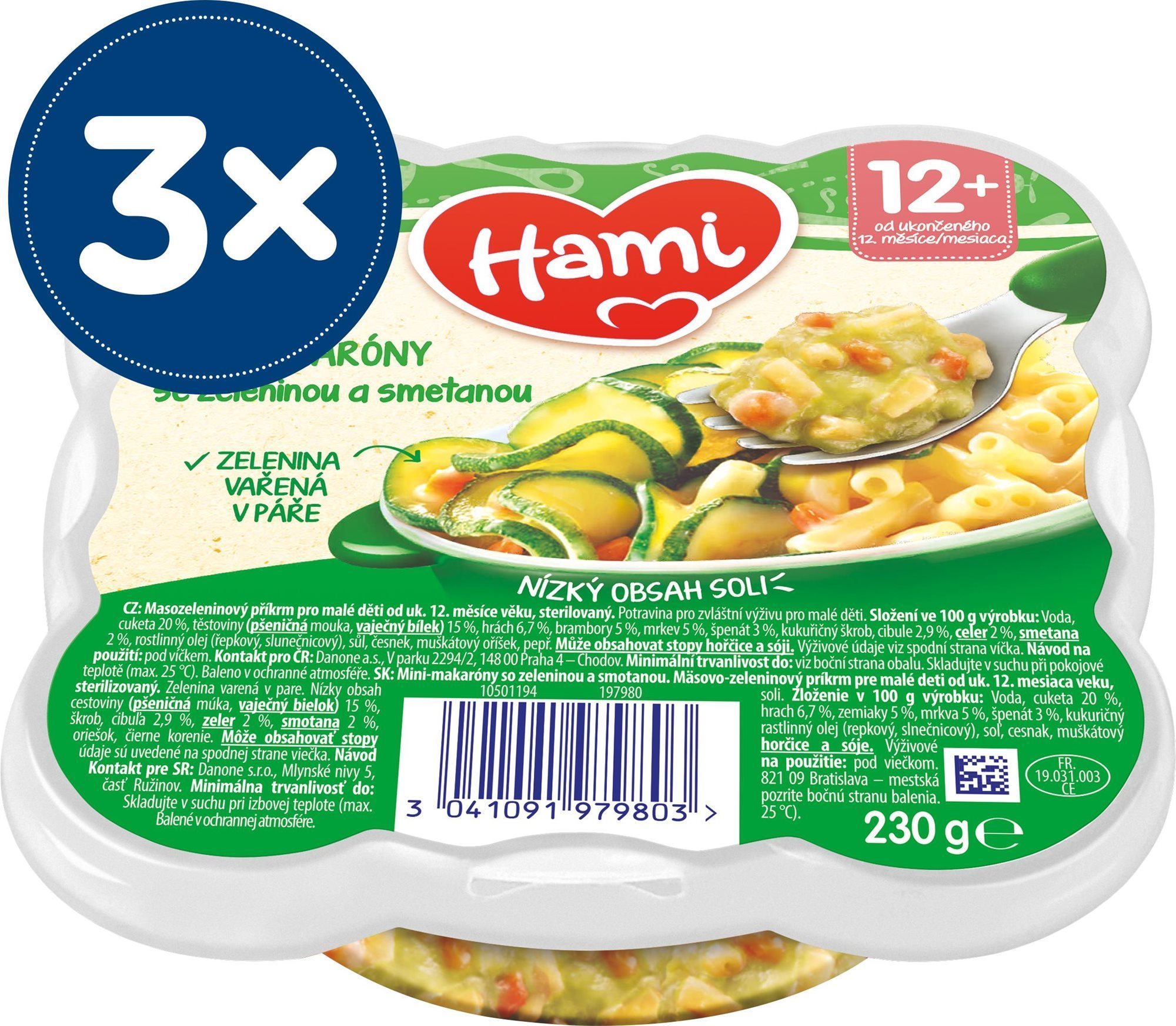 Hami Tanierik Mini-makaróny so zeleninou a smotanou 3× 230 g Príkrm