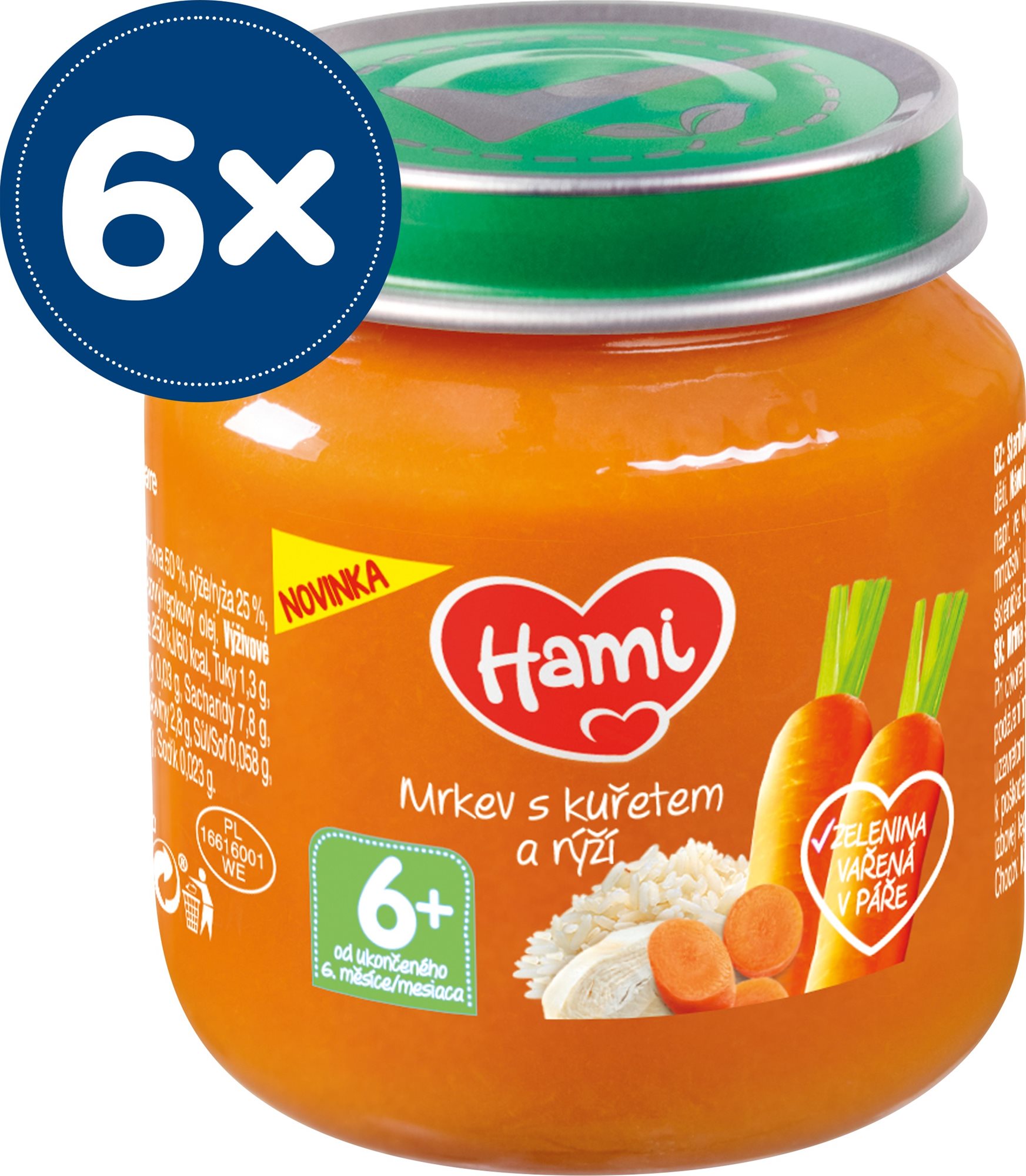 Hami Mrkva s kurčaťom a ryžou 6× 125 g Príkrm