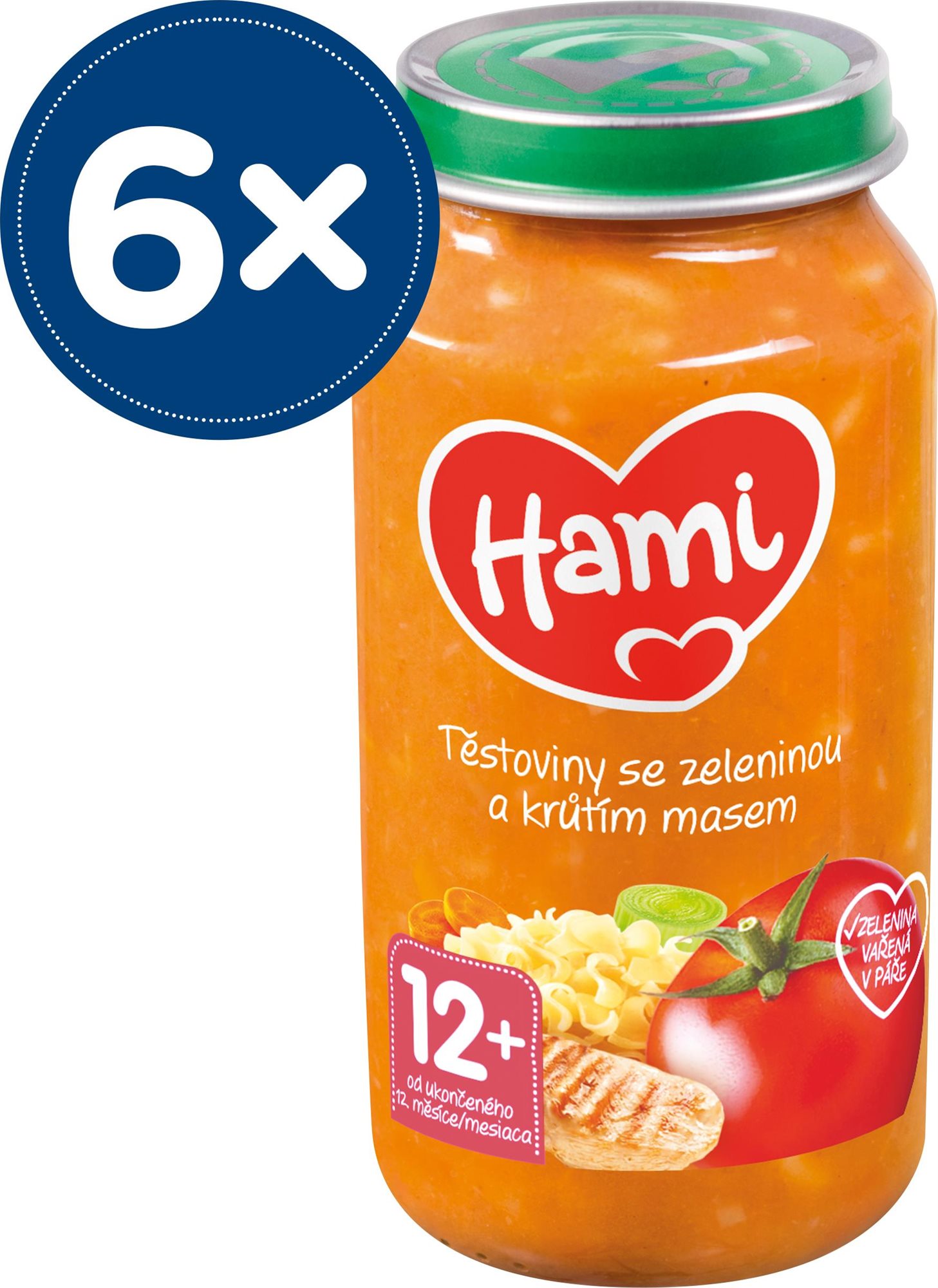Hami Těstoviny se zeleninou a krůtím masem 6× 250 g Příkrm