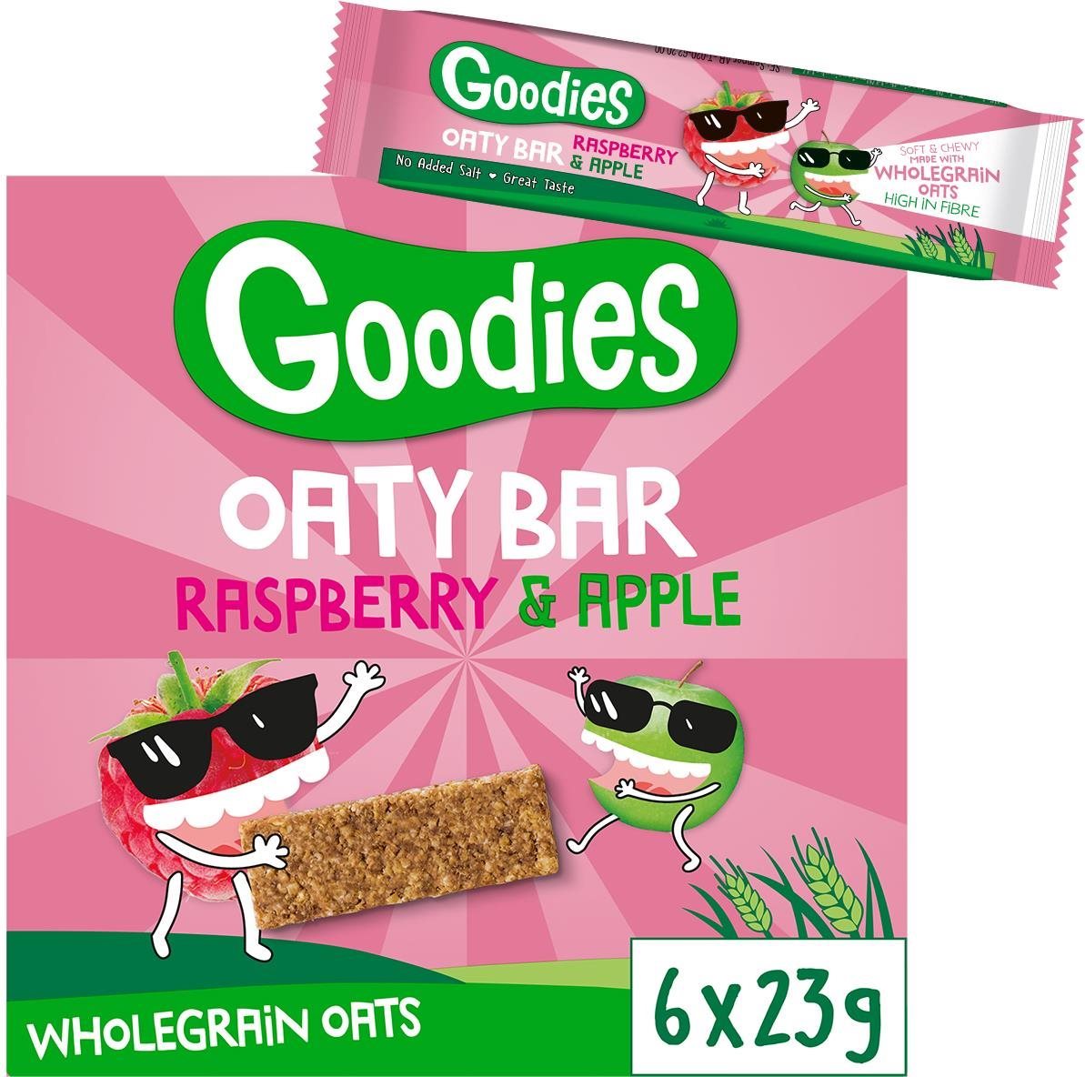 Goodies ovesné tyčinky malina a jablko 6× 23 g Detská tyčinka