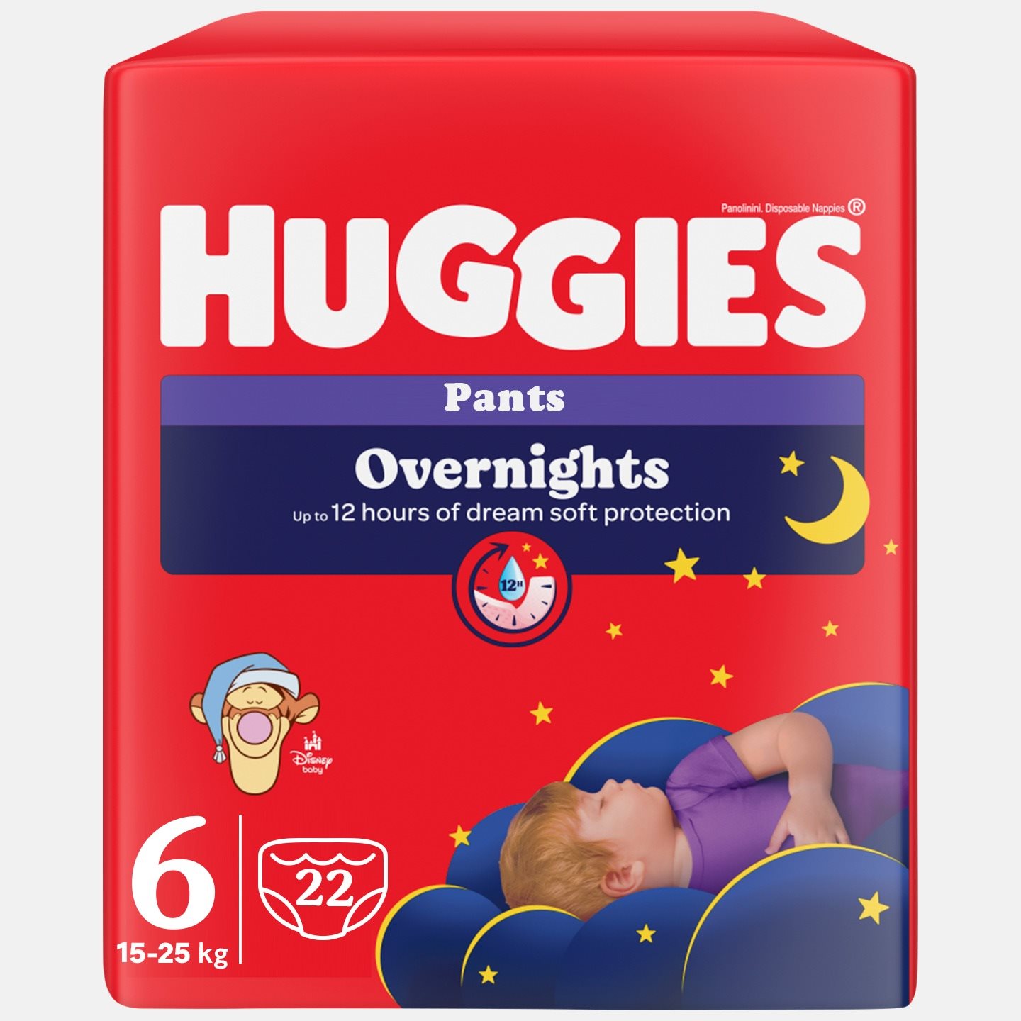 HUGGIES Overnights Pants, 6-os méret (22 db) Bugyipelenka