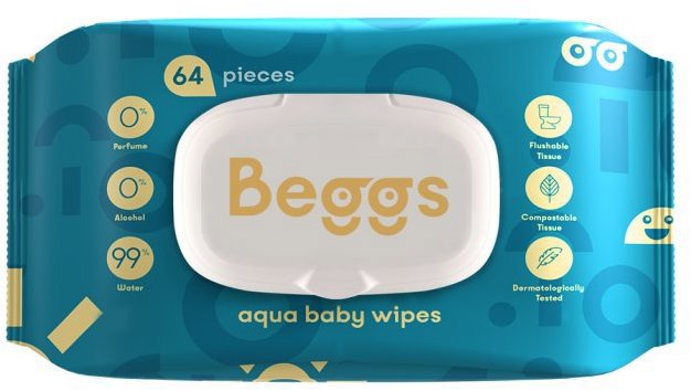 Beggs lehúzható nedves popsitörlő, 64 db Popsitörlő