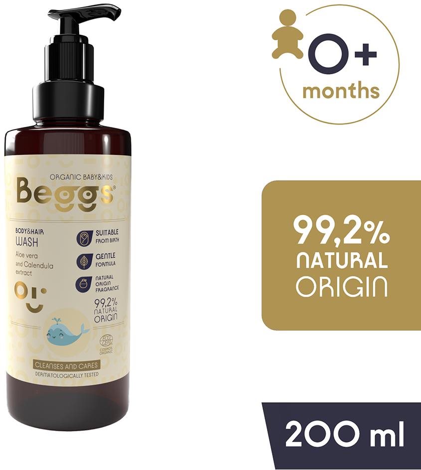 Beggs Detský sprchový gél na telo i vlasy 200 ml Detský sprchový gél