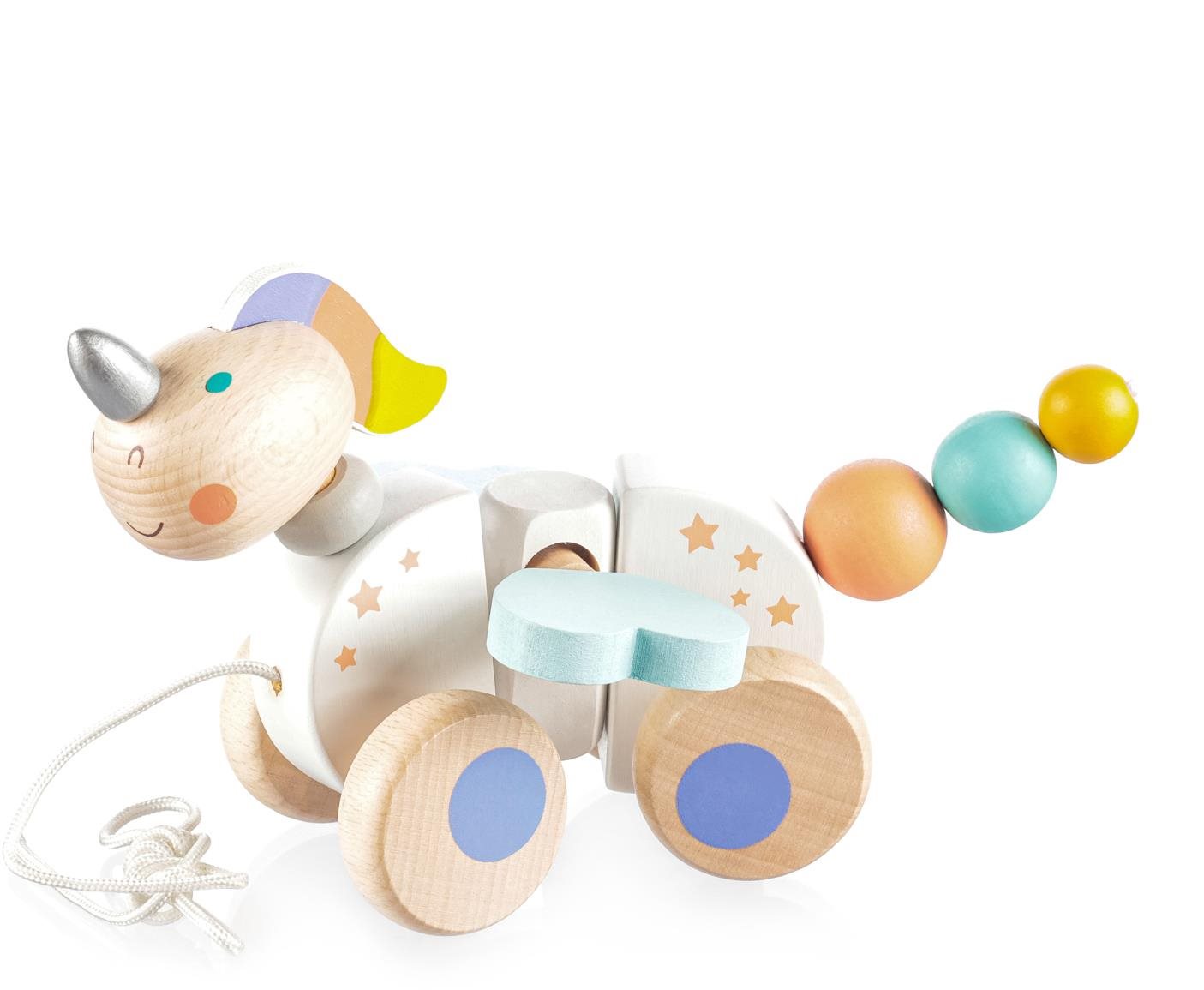ZOPA Drevená ťahacia hračka Unicorn Hračka na ťahanie